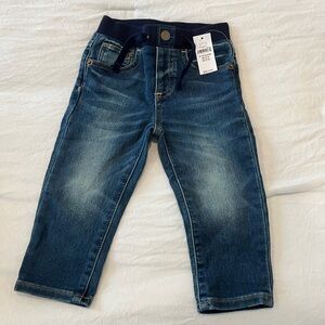 GAP NWT Dark Blue Boys’ Pull On Slim Jeans with Elastic Waist 12-18 mo